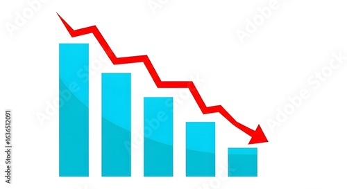 Bar chart showing a sharp decline with a red arrow indicating a downward trend Free Download Bar chart showing a sharp decline with a red arrow indicating a downward trend - GFXLoad