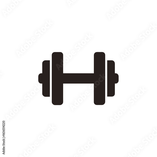Vector art of black dumbbell icon isolated on white background