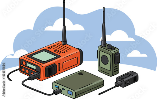 Portable Radio Communication Devices for Wireless Network Illustration