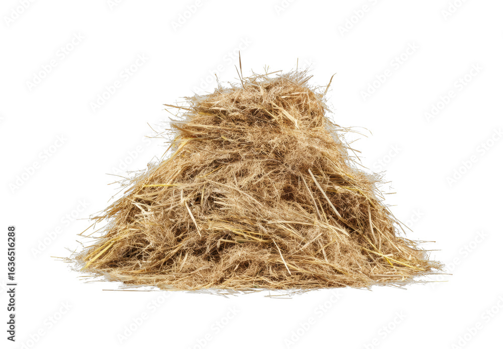 Obraz premium Harvesting straw piles agricultural field nature scene environment view isolated on transparent background, png