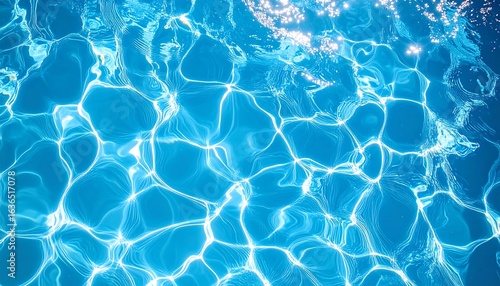 Rippled, sunlit pool water