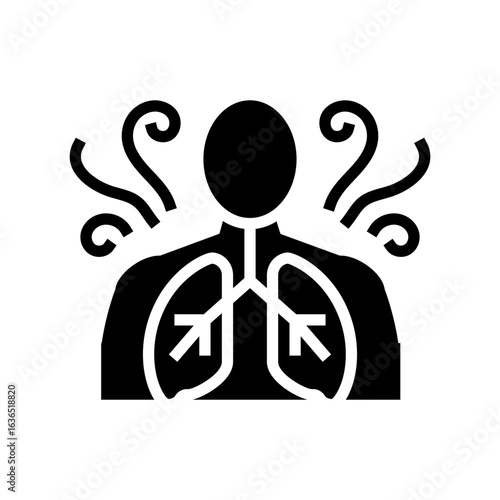 breathing technique inclusive fitness glyph icon vector illustration