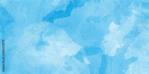 blue watercolor abstract painting background, mixture of different blues for a watery watercolor texture, aquarelle texture of painted sky blue watercolor, 