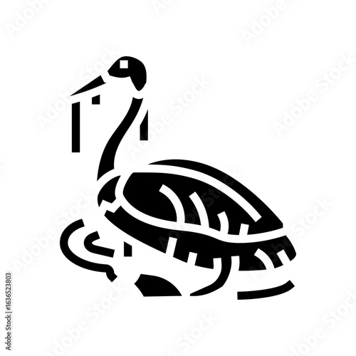 dying bird covered oil glyph icon vector illustration