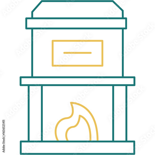 Outline Illustration Cremation Icon