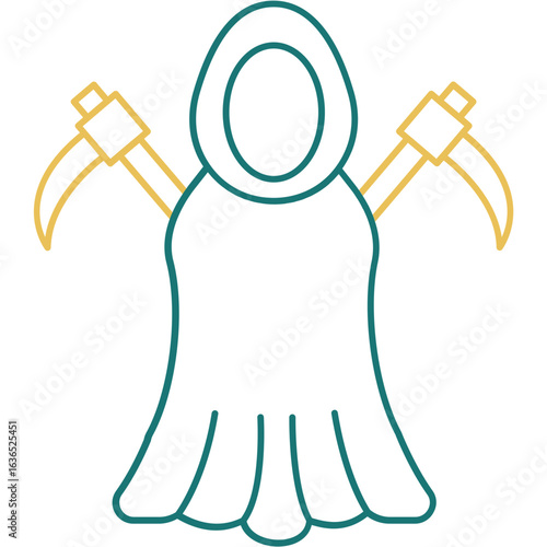 Outline Illustration Grim Reaper Icon
