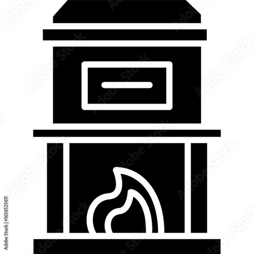 Solid Black Cremation Icon