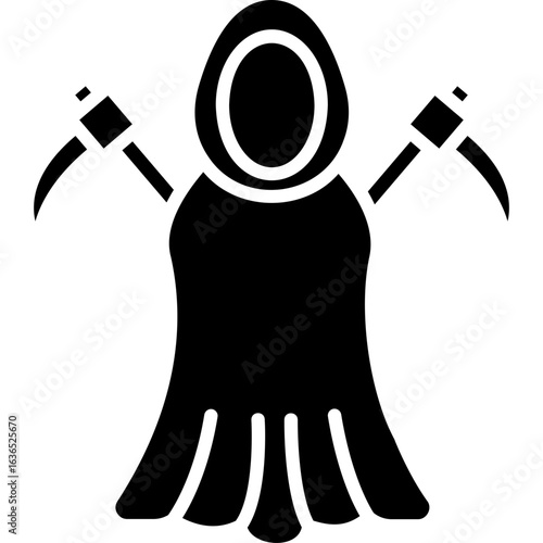 Solid Black Grim Reaper Icon