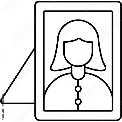 Line art Mourning Photo Icon