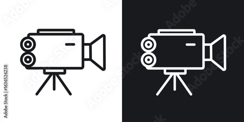 TV camera icon. Thin Linear Style Designs for web design and infographics