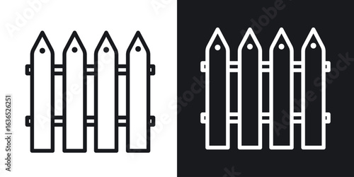 Plank fence icon. Thin Linear Style Designs for web design and infographics