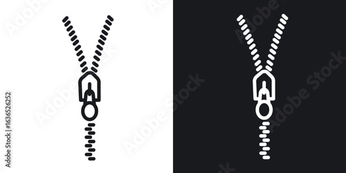 Zip icon. Thin Linear Style Designs for web design and infographics