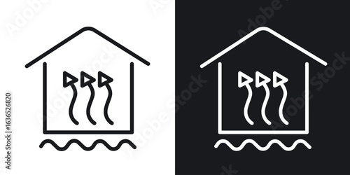 Underfloor heating icon. Thin Linear Style Designs for web design and infographics