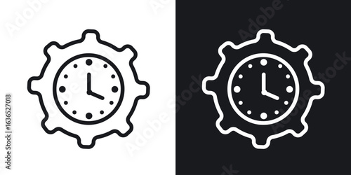 Time management icon. Thin Linear Style Designs for web design and infographics