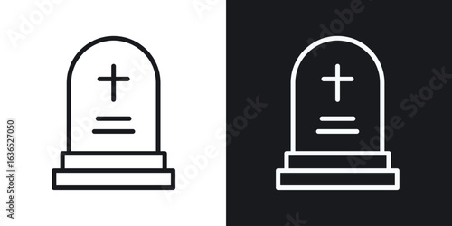 Tombstone icon. Thin Linear Style Designs for web design and infographics