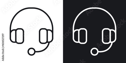 Support headset icon. Thin Linear Style Designs for web design and infographics