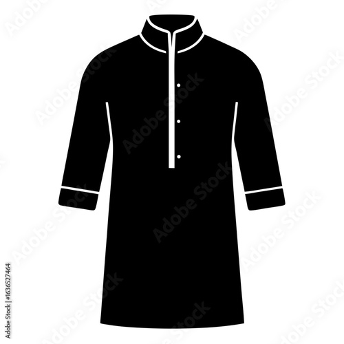 Black Kurta Minimal Vector