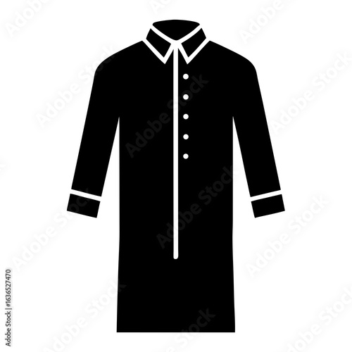 Black Kurta Minimal Vector