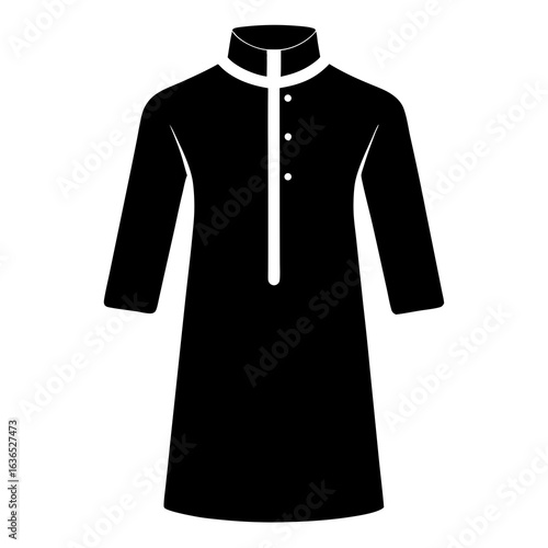 Black Kurta Minimal Vector