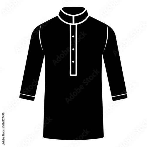 Black Kurta Minimal Vector