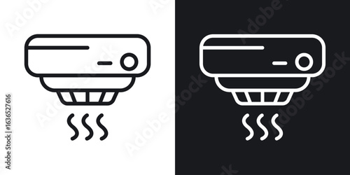 Smoke detector icon. Thin Linear Style Designs for web design and infographics