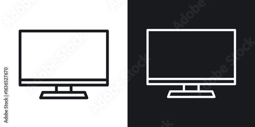 smart Television icon. Thin Linear Style Designs for web design and infographics