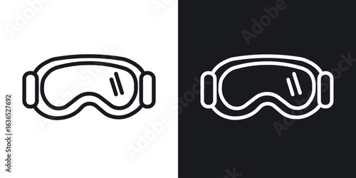 Ski goggles icon. Thin Linear Style Designs for web design and infographics
