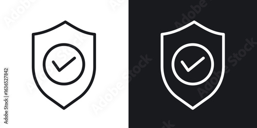 Shield check icon. Thin Linear Style Designs for web design and infographics