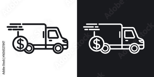 Shipping charges icon. Thin Linear Style Designs for web design and infographics