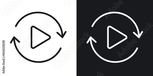 Replay icon. Thin Linear Style Designs for web design and infographics