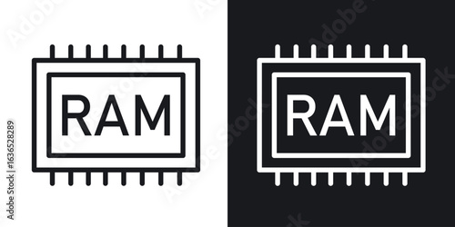 Ram memory icon. Thin Linear Style Designs for web design and infographics