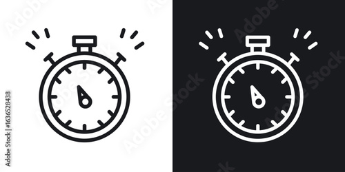 Pocket watch icon. Thin Linear Style Designs for web design and infographics