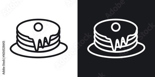 pancakes icon. Thin Linear Style Designs for web design and infographics