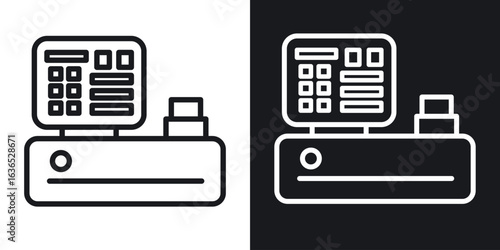 POS system icon. Thin Linear Style Designs for web design and infographics