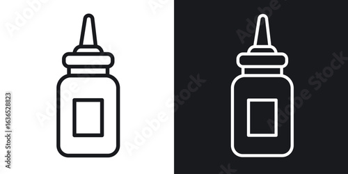 Oil dropper bottle icon. Thin Linear Style Designs for web design and infographics