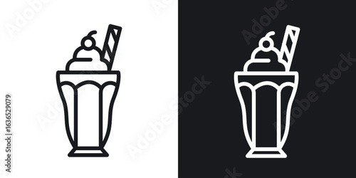 Milk shake icon. Thin Linear Style Designs for web design and infographics