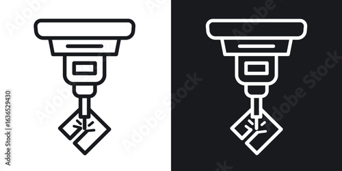 Laser machine icon. Thin Linear Style Designs for web design and infographics