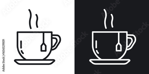 Hot tea icon. Thin Linear Style Designs for web design and infographics