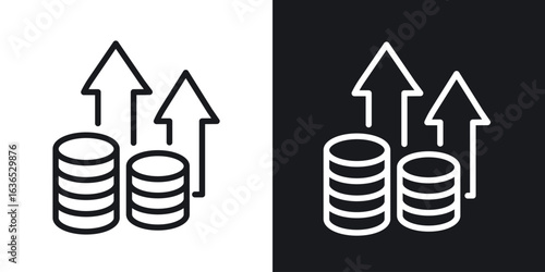 High revenue icon. Thin Linear Style Designs for web design and infographics