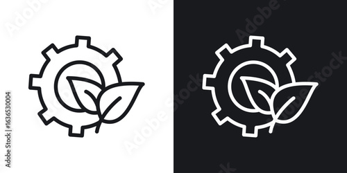 Green technology icon. Thin Linear Style Designs for web design and infographics