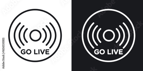 Go live icon. Thin Linear Style Designs for web design and infographics