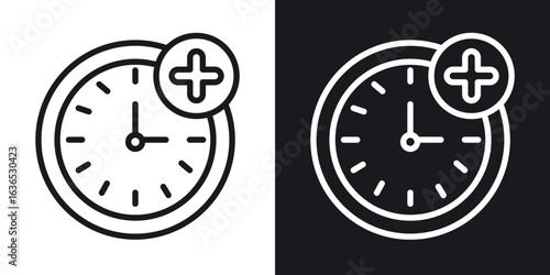 Extra hours icon. Thin Linear Style Designs for web design and infographics