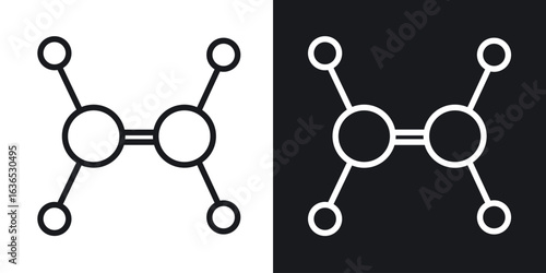 Ethylene molecule icon. Thin Linear Style Designs for web design and infographics