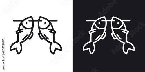 Dried fish icon. Thin Linear Style Designs for web design and infographics