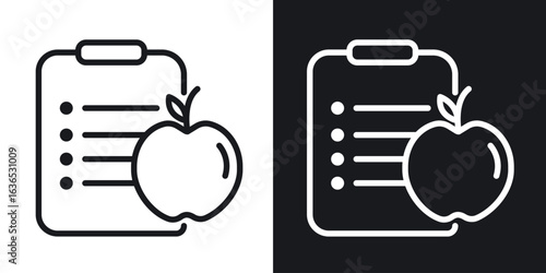 Diet plan icon. Thin Linear Style Designs for web design and infographics