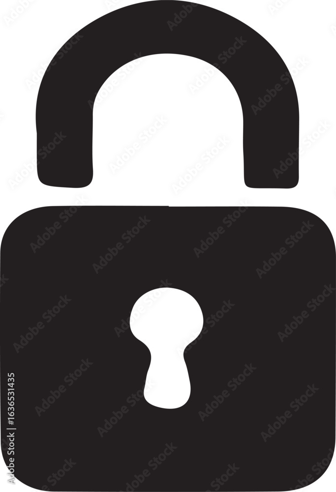 Lock classic padlock silhouette icon Lock classic padlock silhouette icon