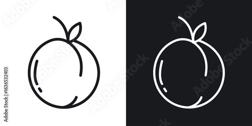 Apricot icon. Thin Linear Style Designs for web design and infographics