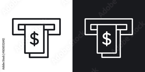 atm cash icon. Thin Linear Style Designs for web design and infographics