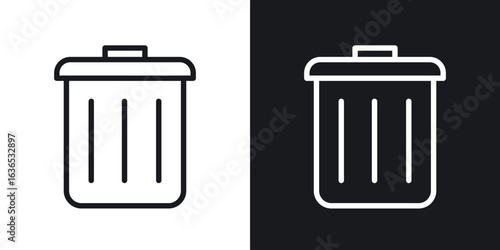 Trash icon. Thin Linear Style Designs for web design and infographics