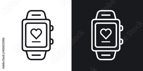 Smartwatch icon. Thin Linear Style Designs for web design and infographics